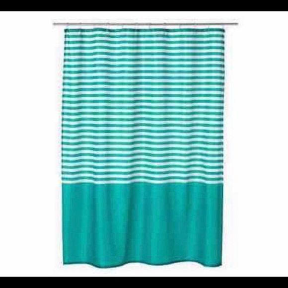 IKEA VADSJON Shower Curtain Green and White 71"x 71" Shower Bathroom Tub - Picture 2 of 6